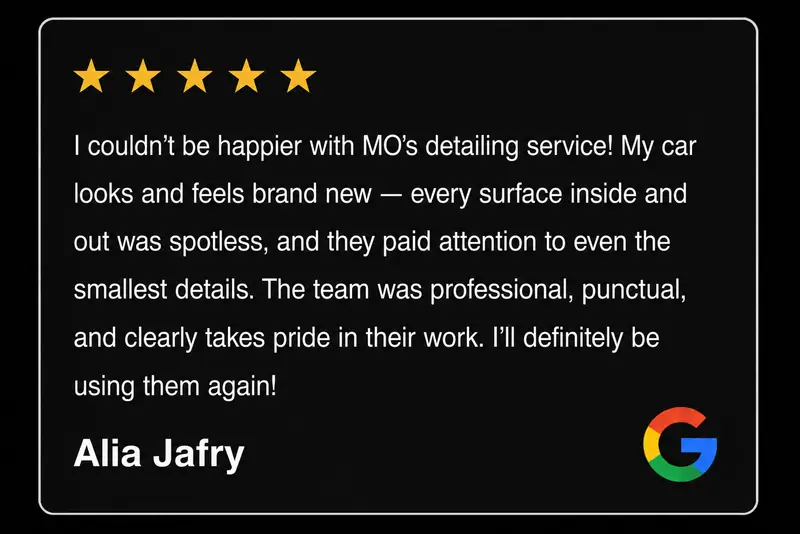 Customer Google review