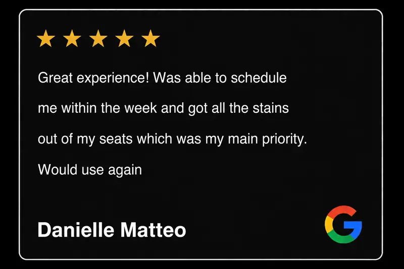 Customer Google review