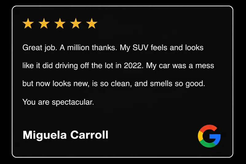Customer Google review