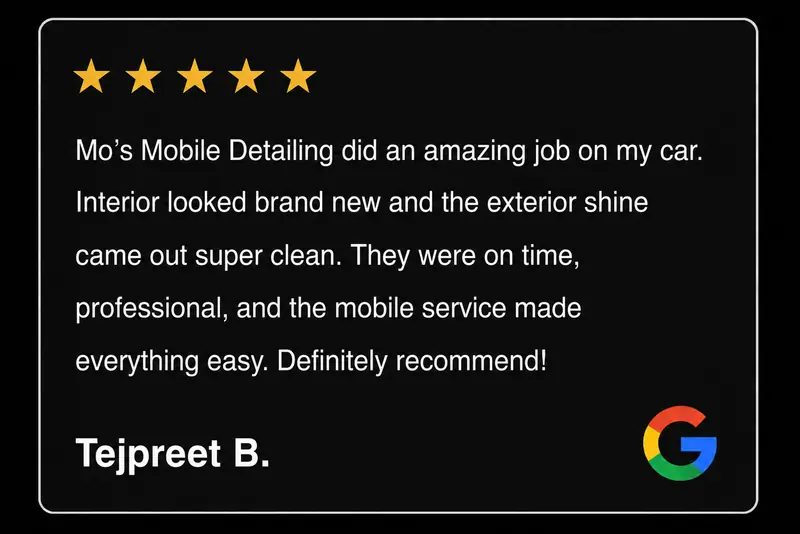Customer Google review
